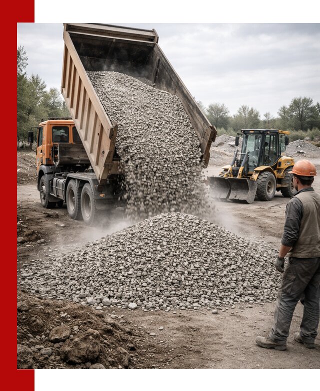 Доставка щебня в Волгодонске крупными и мелкими фракциями