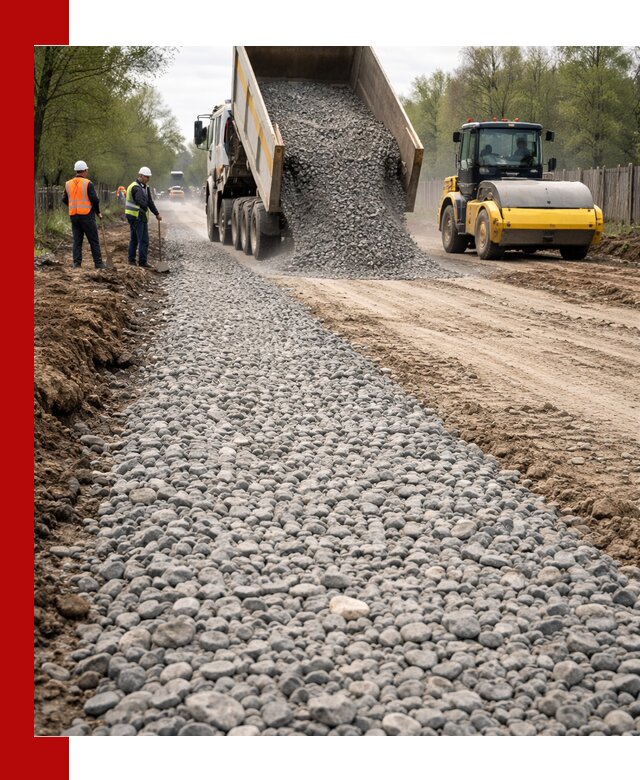 Доставка щебня для отсыпки дорог в Волгодонске высокого качества