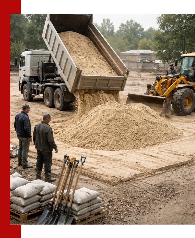 Доставка мытого песка в Волгодонске с самосвалами по выгодной цене