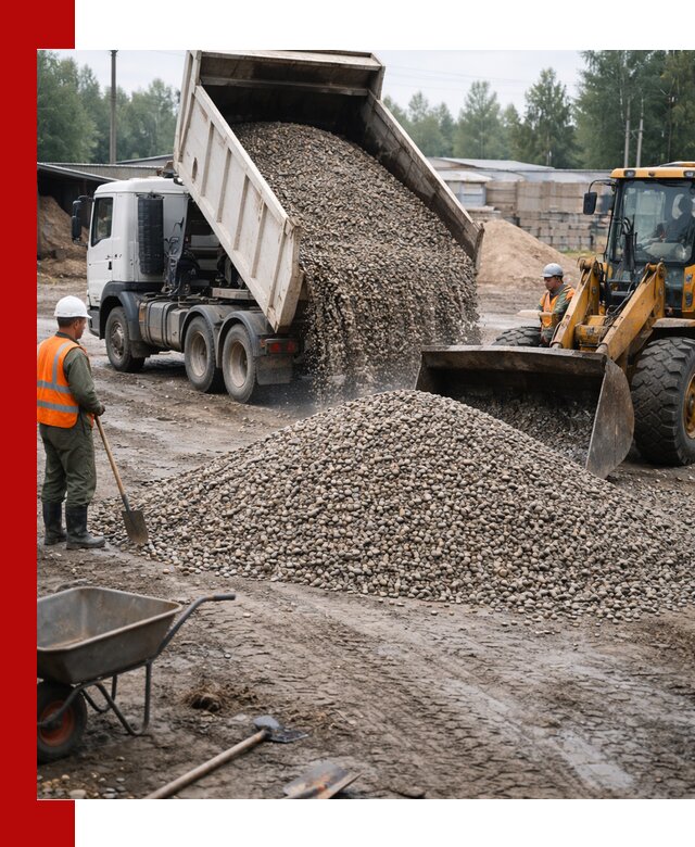 Мытый гравий с доставкой в Волгодонске от карьера до участка