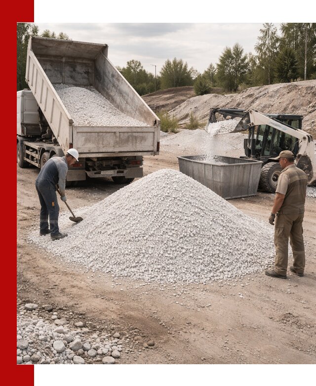 Доставка и продажа белой мраморной крошки в Волгодонске