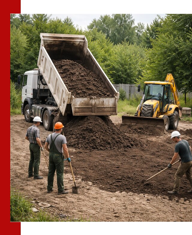 Доставка и укладка грунта для выравнивания участка в Волгодонске