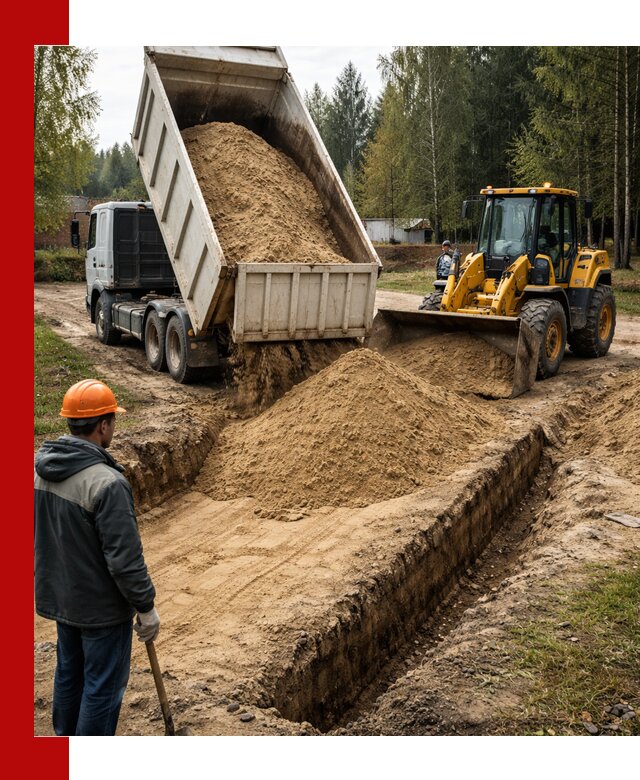 Доставка песчаного грунта в Волгодонске для строительных работ