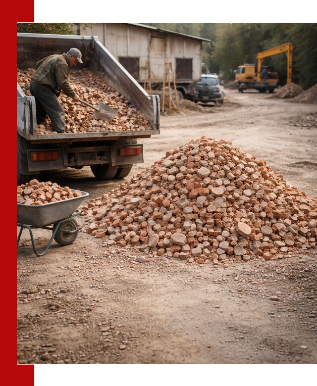 Доставка и подушка из боя кирпича с разгрузкой в Волгодонске